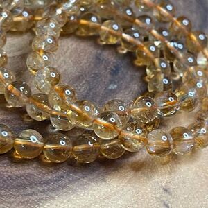 Citrine beaded stretch bracelet ONE NEW reiki meditation crystal healing 7mm